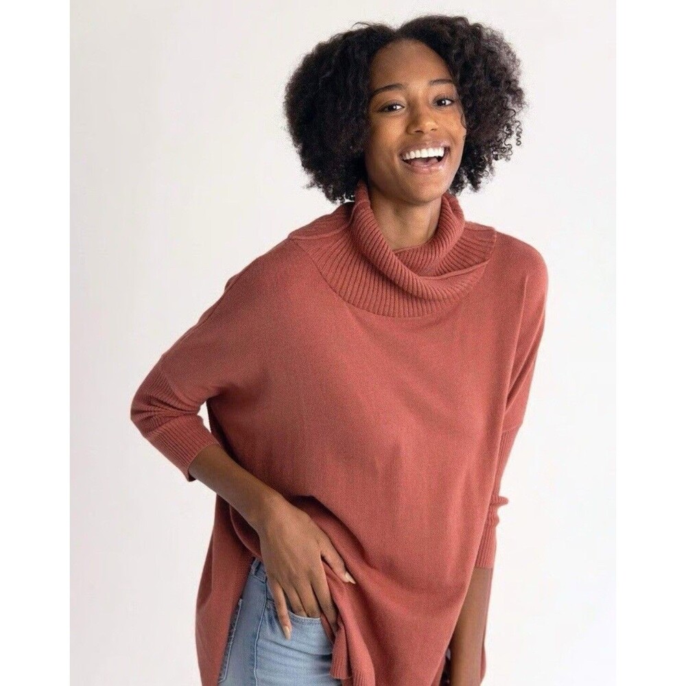 MerSea Newport Turtleneck Sweater in Sienna‎ One Size Artsy Lagenlook